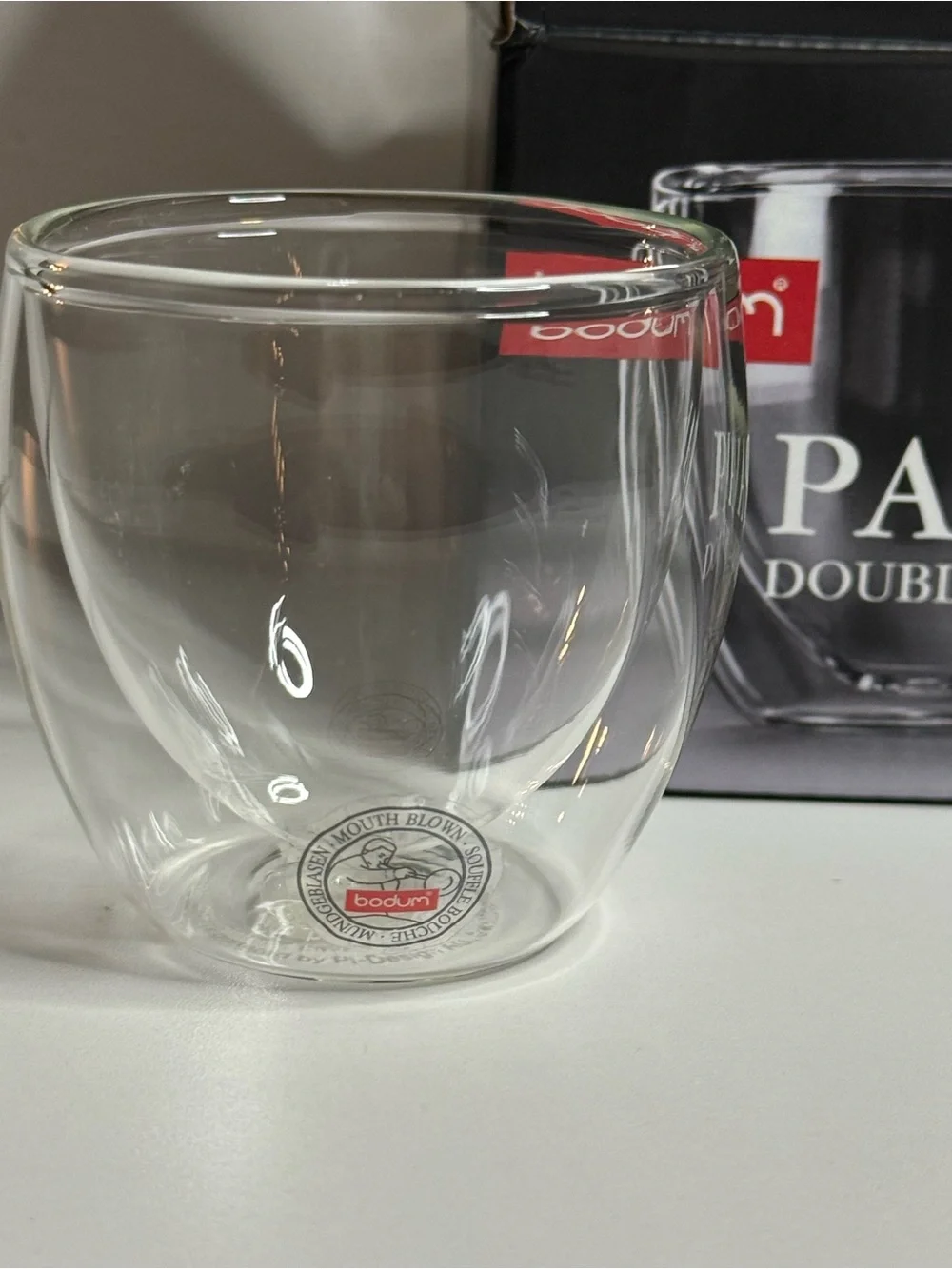 Bodum Clear Double-Wall Pavina Glasses with Espresso Visual